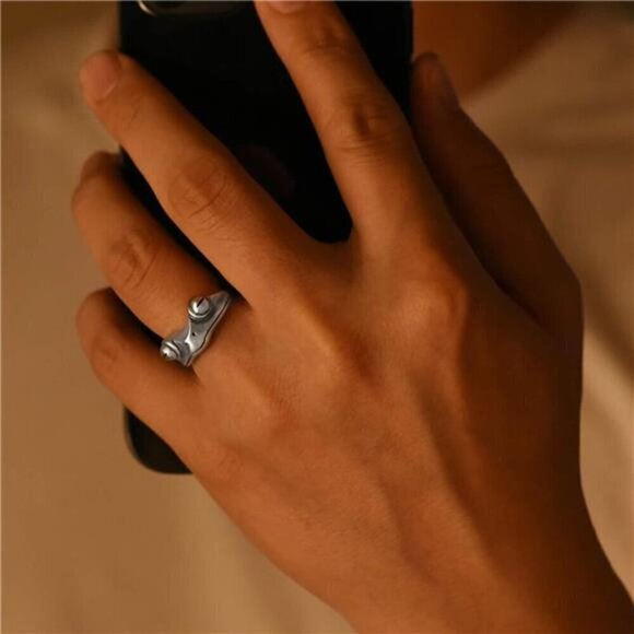 Frog Ring Silver Women Adjustable Cute Animal Jewelry Fashion - Picture 3 of 7